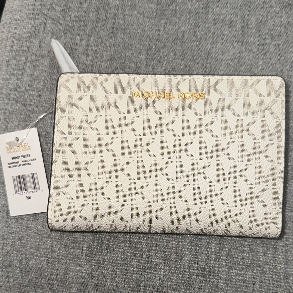 Michael Kors Gold and Cream Monogram Wallet